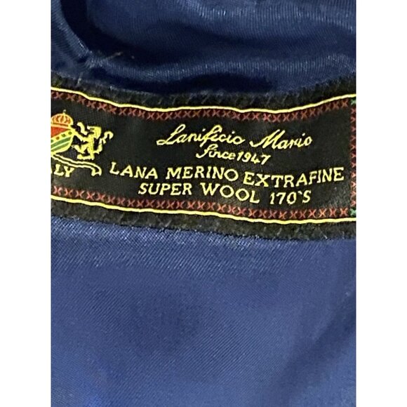 Connaisseur Paris Blue Vest Jacket Blazer Mens 32 Lana Merino Super Wool 170s - Picture 8 of 16